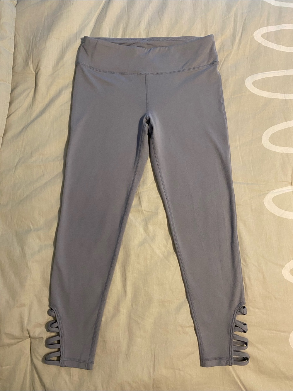 Mono B Light Lavender High-Waist Leggings with Ankle Strap Detail
